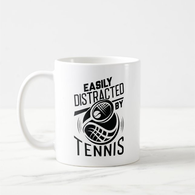 Easily Distracted By Tennis Coffee Mug (Left)