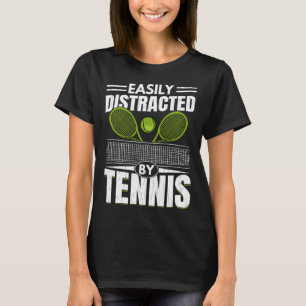 Easily Distracted By Tennis  Sports Player Graphic T-Shirt