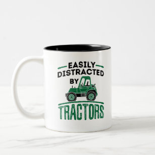 Easily Distracted by Tractors Two-Tone Coffee Mug