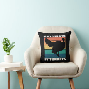 Easily Distracted By Turkeys Cute Owner Cool Party Cushion