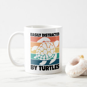 Easily Distracted By Turtles Funny Amphibian Cool Coffee Mug