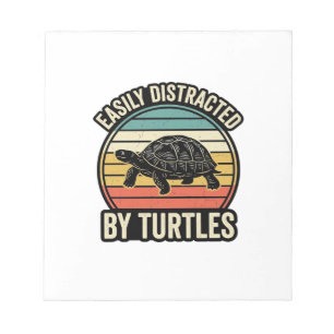 Easily Distracted By Turtles Vintage Graphic Shirt Notepad
