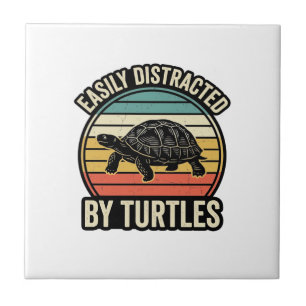 Easily Distracted By Turtles Vintage Graphic Shirt Tile