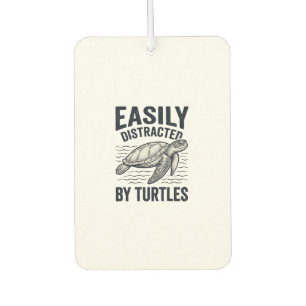 Easily Distracted By Turtles Vintage Shirt Design_ Car Air Freshener