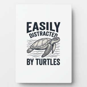 Easily Distracted By Turtles Vintage Shirt Design_ Plaque
