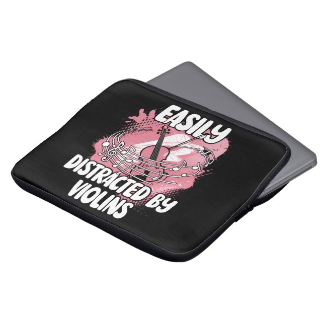 Easily Distracted By Violins Laptop Sleeve (Front Top)