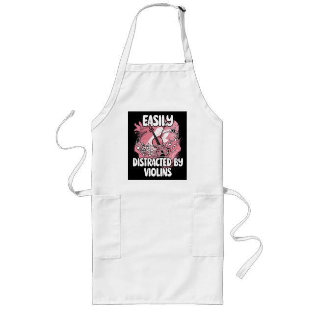 Easily Distracted By Violins Long Apron (Front)