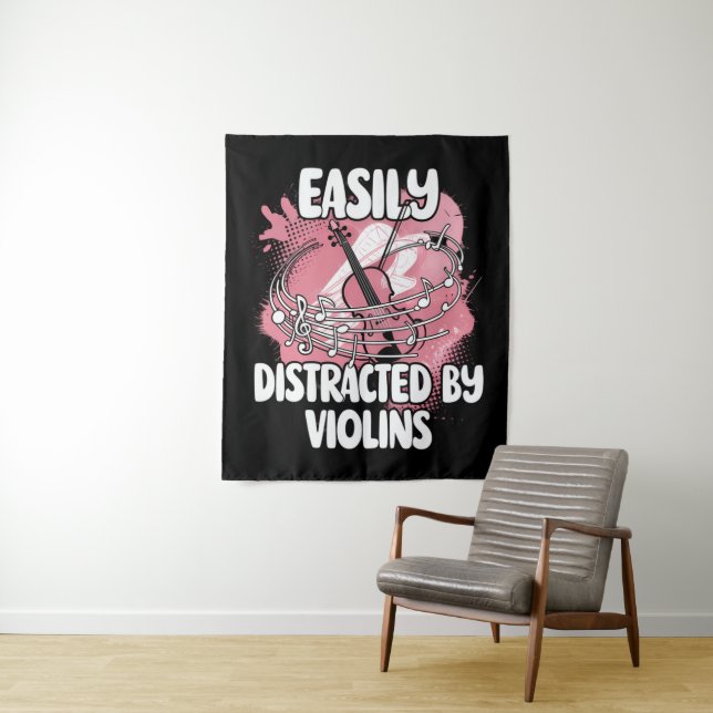 Easily Distracted By Violins Tapestry (In Situ)