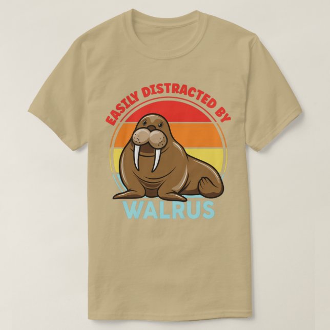 Easily Distracted By Walrus Cute Gifts For Christm T-Shirt (Design Front)