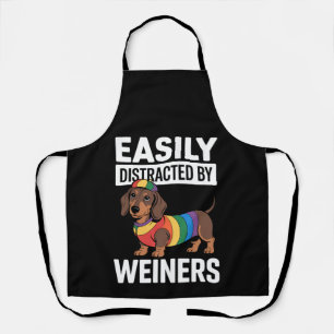 Easily Distracted By Weiners LGBTQ Rainbow Gay Apron