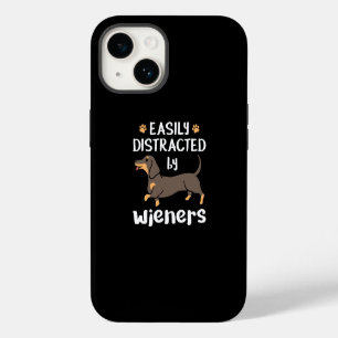 Easily Distracted by Wieners Funny Dachshund Dog iPhone 14 Case