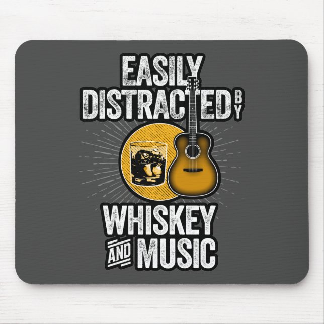 Easily Distracted by Wine and Murder Shows Mouse P Pad (Front)