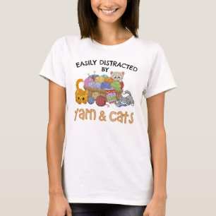 Easily Distracted By Yarn And Cats T-Shirt
