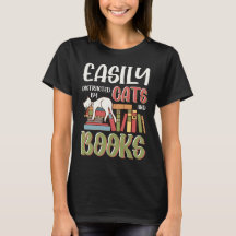 Easily Distracted Cats And Books Funny