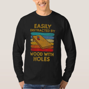 Easily Distracted  Cornhole Player  Lawn Sport Gam T-Shirt