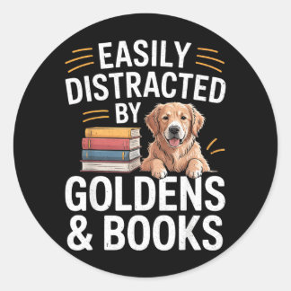 Easily Distracted Illustration Classic Round Sticker
