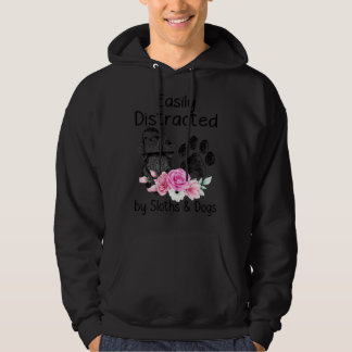 Easily Distrated By Sloth And Dog Hoodie