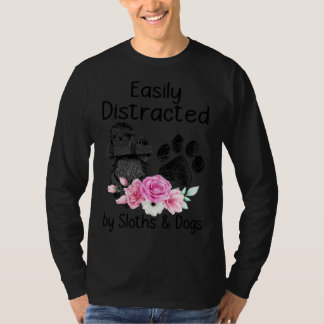 Easily Distrated By Sloth And Dog T-Shirt