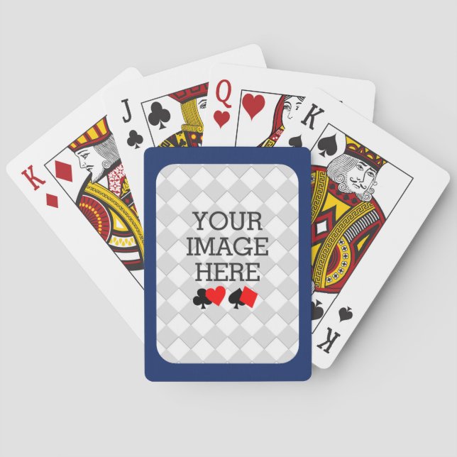 Easily Make Your Own Deck in One Step Blue Frame Playing Cards (Back)