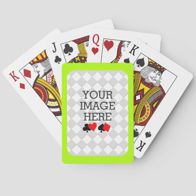 Easily Make Your Own Deck in One Step Lime Frame Playing Cards (Back)