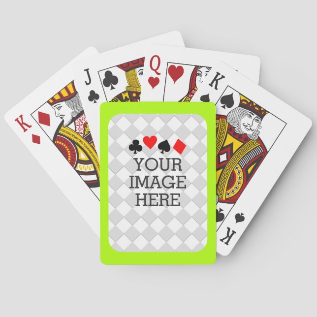 Easily Make Your Own in One Step in Lime Green Playing Cards (Back)