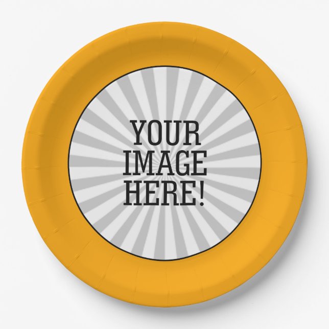 Easily Make Your Own in one step in Yellow Frame Paper Plate (Front)