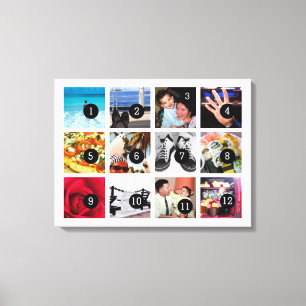 Easily Make Your Own Photo Art with 12 images Canvas Print