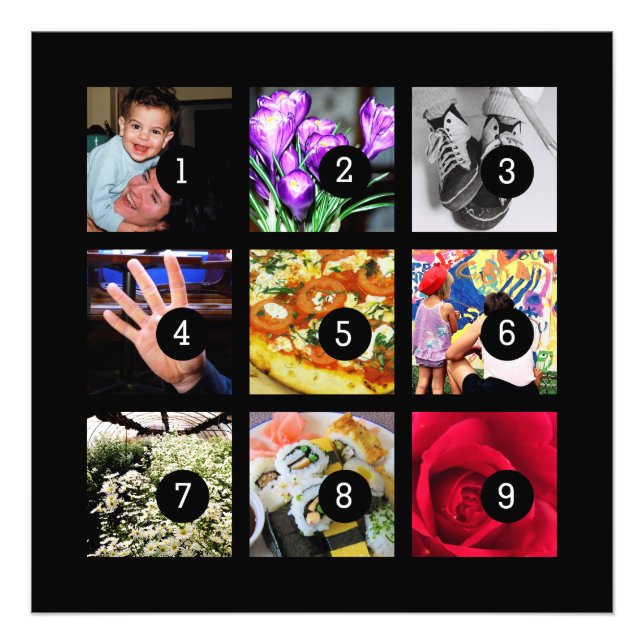 Easily Make Your Own Photo Art with 9 images Print (Front)