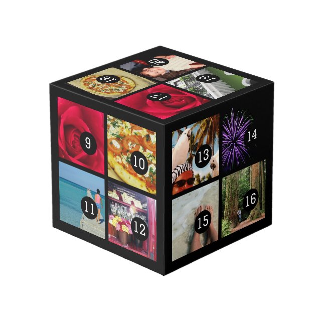 Easily Make Your Own with twenty of your photos Cube (Back Angled)