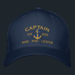 Easily Personalise a Stylish Captain Rope Anchor Embroidered Hat<br><div class="desc">An easily personalised captain rope anchor embroidery nautical style. An original casual fashion embroidered baseball cap sure to make an impression on, or off the boat. Here's a selection of fine custom casual embroidered baseball caps; in a nautical style, you can easily personalise to make it as unique as you...</div>