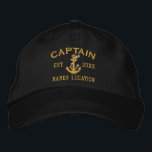 Easily Personalise This Captain Rope Anchor Embroidered Hat<br><div class="desc">A personalised captain rope golden anchor embroidery nautical style. An original casual fashion embroidered baseball cap sure to make an impression on, or off the boat. Here's a selection of fine custom casual embroidered baseball caps; in a nautical style, you can easily personalise to make it as unique as you...</div>