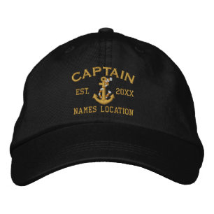 Easily Personalise This Captain Rope Anchor Embroidered Hat