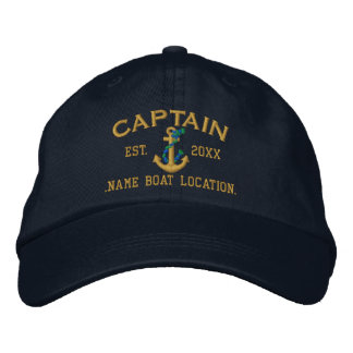 Easily Personalise This Captain Rope Anchor Style Embroidered Hat