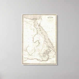 East Africa Map Canvas Print