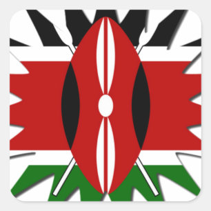 East African Constellation Kenyan Flag Star Design Square Sticker