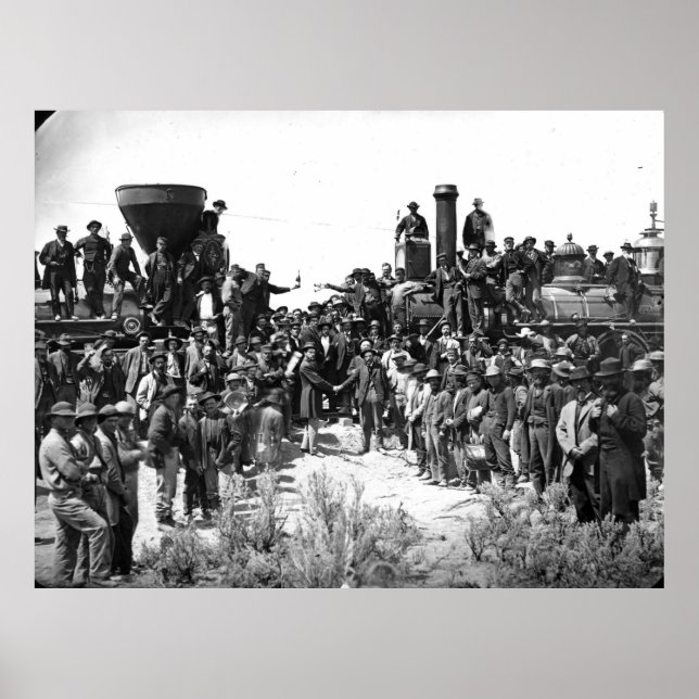 East and West Shaking Hands at Laying Last Rail Poster (Front)