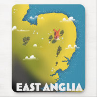 East Anglia travel poster. Postcard Canvas Print