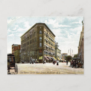 East Ave, Corner of Main, Rochester, New York, Postcard
