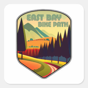 East Bay Bike Path Colours Square Sticker