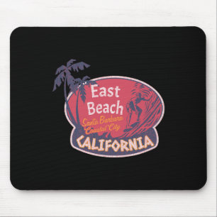 East Beach Santa Rra California Surfing Vintage Su Mouse Pad