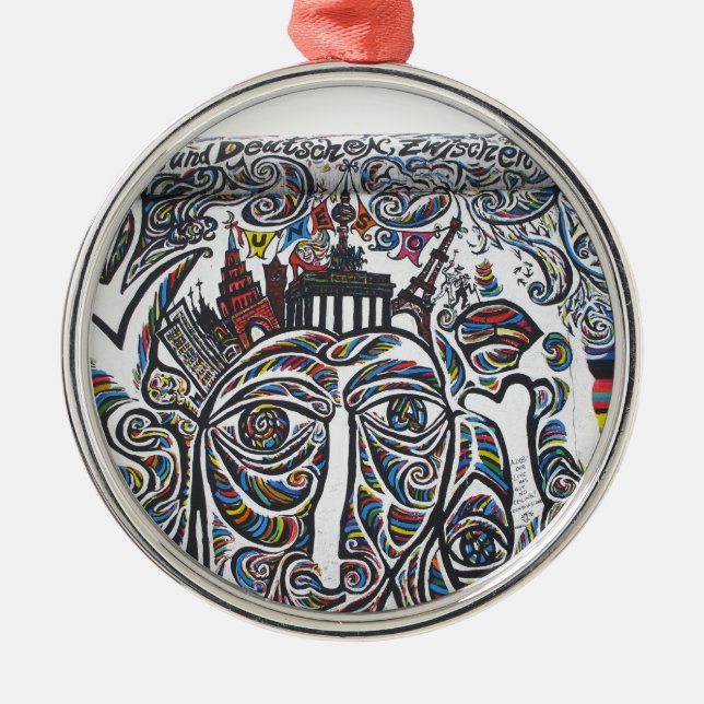 East Berlin Wall Graffiti Metal Tree Decoration (Front)