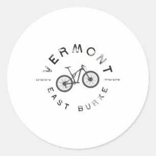 East Burke Vermont Mountain Biking T Shirt Classic Round Sticker
