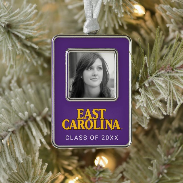 East Carolina University | East Carolina Silver Plated Framed Ornament (Tree)