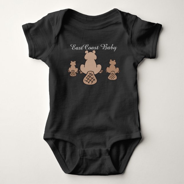 East Coast Baby beaver cool cute one piece Bodysuit (Front)