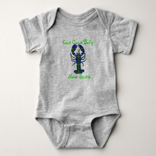 East Coast Baby Lobster Nova Scotia tartan Canada Bodysuit (Front)