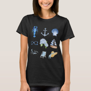 East Coast Summer New England Aesthetic Collage  T-Shirt