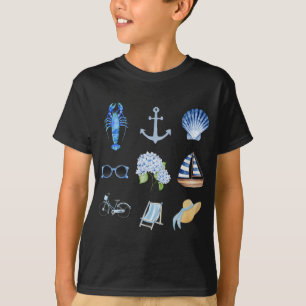 East Coast Summer New England Aesthetic Collage T-Shirt