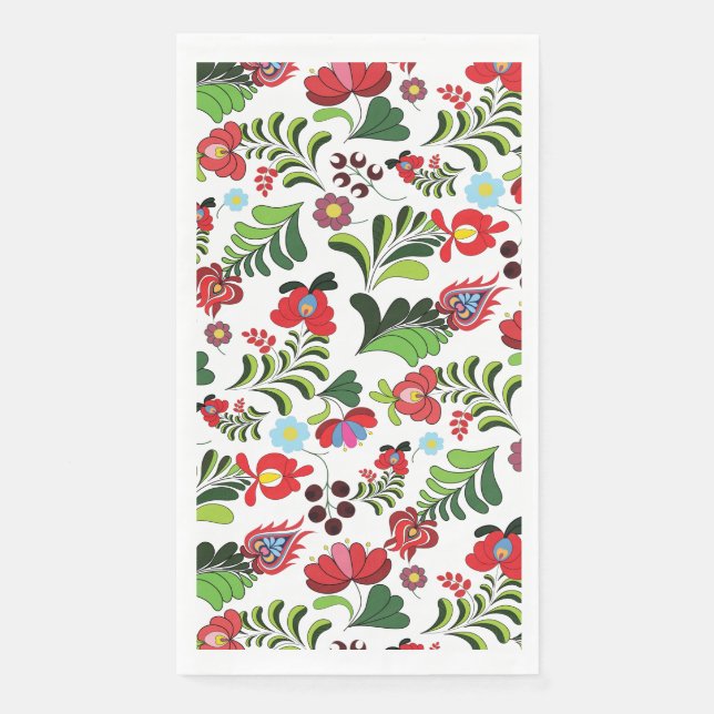 East European Folk Flower Art Napkin (Front)