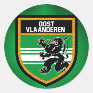 East Flanders Flag Classic Round Sticker