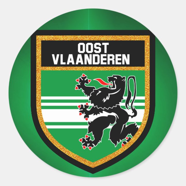 East Flanders Flag Classic Round Sticker (Front)